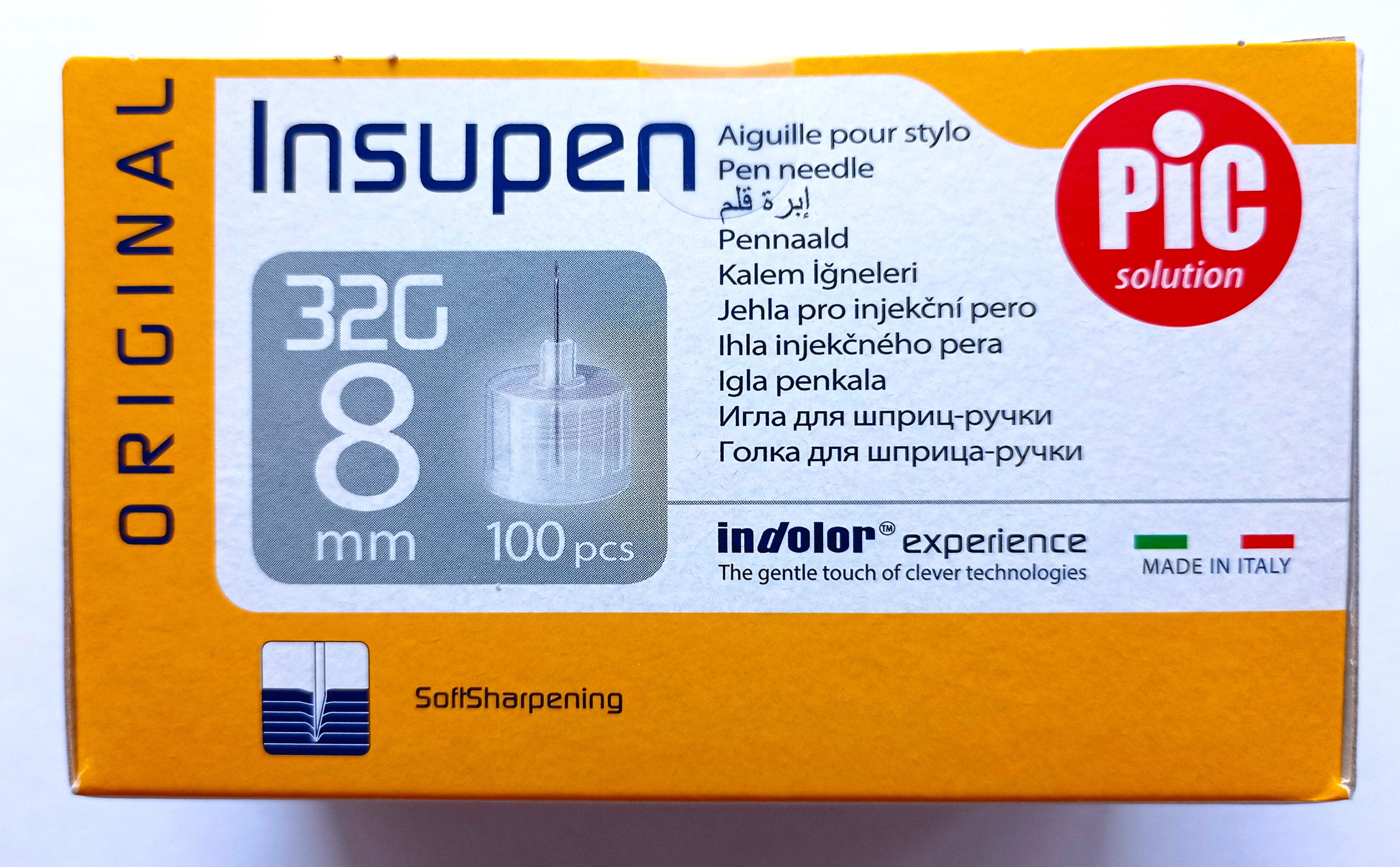 Стерильні голки INSUPEN ORIGINAL для інсулінових ручок, 32G*8 мм (0,23*8мм)